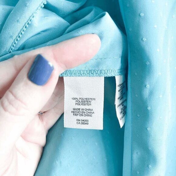 Rachel Roy Womens Blouse Cropped Short Sleeve Sky Blue Large - Picture 4 of 6